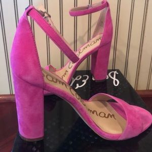 Sam Edelman Yaro, Hot Pink Suede heels